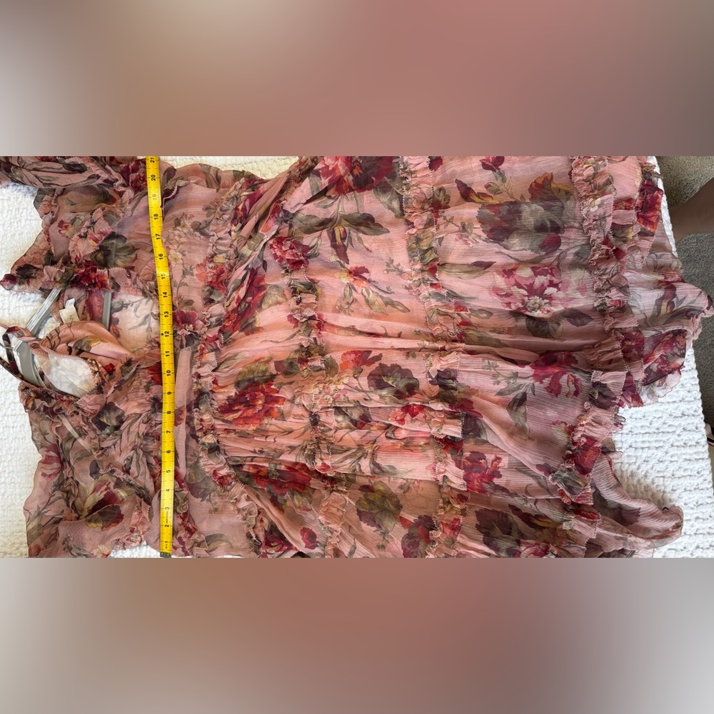 Pink Floral Ruffled   Dress - Picture 6 of 14
